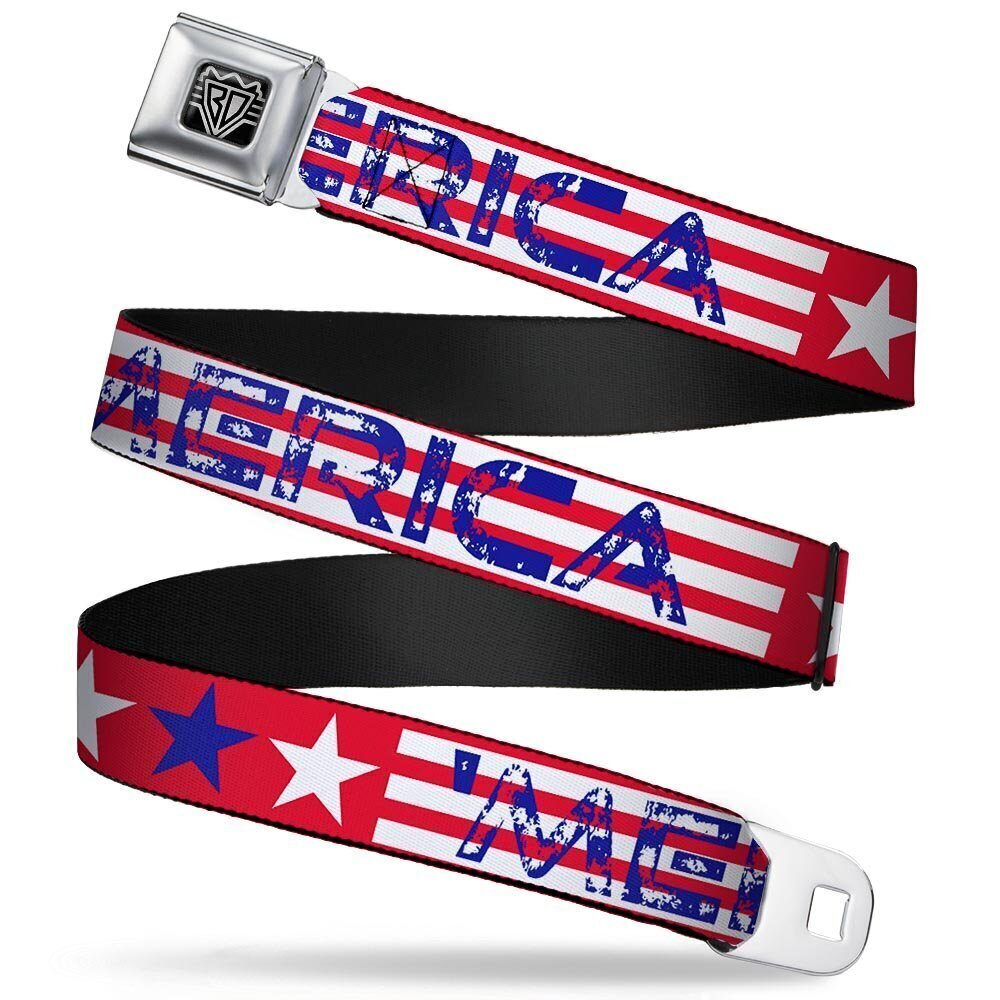 3240 Seatbelt Belt 'MERICA Stripes/Stars Red/White/Blue 1.0" Wide